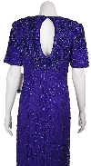 Full Length Floral Print Sequin Beaded Formal Dress back