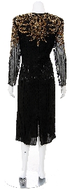 Sunflower Hand Beaded Medium Length Dress back