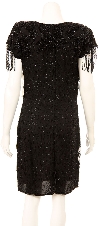 Knee Length Formal Cocktail Dress with Hanging Beads back