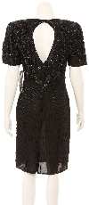 Short Sleeve V-Neck Cocktail Dress back