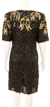 V-Neck Fully Sequined Cocktail Dress back