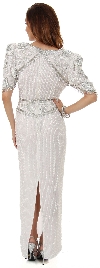Half Sleeves Sequined Formal Mother of the Bride Dress back