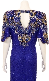 Half Sleeve Full Length Beaded Gown with keyhole back. back