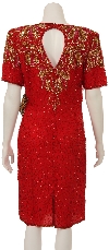 Tea Length Sequin Formal Dress back