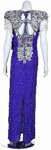 Elegant Hand Beaded Formal Gown back