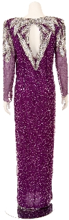 Full Length Sequined Dress with Sleeves back