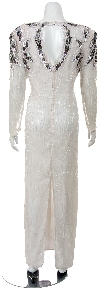 Round neck Full length Sequined Formal Gown  back