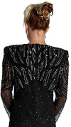 Silver Bead Accent Full Length Gown back
