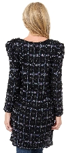 V-neck Checkered Sequin Beaded Jacket back