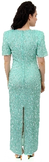 Short Sleeved Formal Evening Dress back