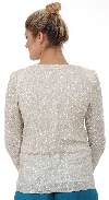 Round Shaped Beaded Design Jacket back in Ivory