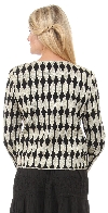 Full Sleeves Leaf Patterned Embroidery Jacket back