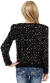 Sequin Beaded Checkered Print Jacket back