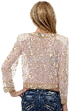 See Thru Sequin Beaded Jacket back