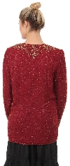 Round Neck Floral Bordered Beaded Jacket back