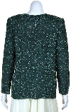 Round Neck Full Sleeves Beaded Jacket back in Hunter Green
