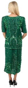 V-Neck Half Sleeves Two Piece Formal Dress with Skirt back