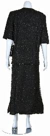 V-Neck Half SleevesTwo Piece Formal Sequined Dress back in Black/Gold