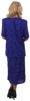 V-Neck Half SleevesTwo Piece Formal Sequined Dress back