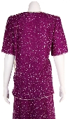 Short Sleeve Two Piece Sequin Dress back