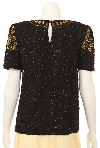 Short Sleeved Stylish Sequin Beaded Blouse back
