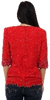 Fully Sequin Beaded Blouse back in Red
