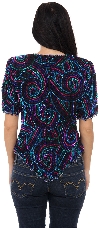 Whirling Design Hand Beaded/Sequined Blouse back