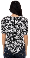 Fully Flowered Hand Beaded/Sequin Blouse back in Black/White