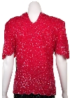 Fully Beaded Blouse with Decorative Hem and Sleeve back in Fuchsia