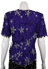 Short Sleeved Floral Beaded Blouse back