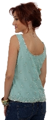 Broad Strapped Beaded Blouse back