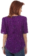 Round Edged Hem Short Sleeved Blouse back