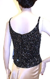 Black/Silver Sequin Beaded Blouse back