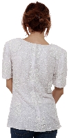 Artistic Beading Round Neck Half Sleeves Blouse back