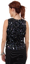 Hanging Sequins Covered Sleeveless Blouse back