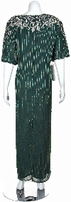 V-neck Floral Print Full Length Formal Dress back