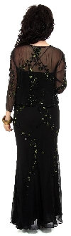 Two piece Full Length Beaded Formal Dress back