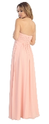 Strapless Ruched Bodice Long Formal Bridesmaid Dress back