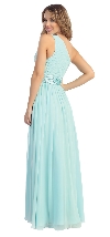 One Shoulder Floral Accent Formal Bridesmaid Dress back
