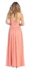 Strapless Ruched Bodice Long Formal Evening Dress back