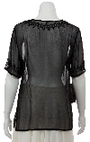 Half Sleeve Sheer Blouse with Zigzag Beading back