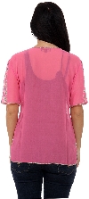 Spreading Floral Vines Hand Beaded Sheer Top back