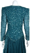 Full Sleeves Formal Evening Gown with Chiffon Skirt back