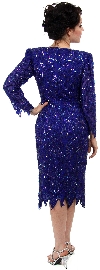 Full Sleeves Knee Length Sequined Formal Dress back
