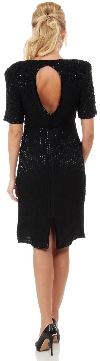 Jacket like Bodice Beaded Short Formal Dress  back
