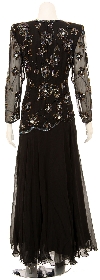 Rich Petals Hand Beaded Formal Gown back
