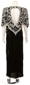 Short Sleeved Elegantly Sequined Evening Gown back