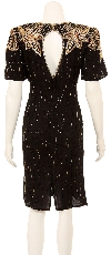 Flowery Fireworks Hand Beaded Short Dress back