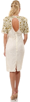 Jacket Style Sequins Knee Length Formal Beaded Dress back