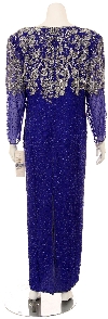 V-Neck Fully Sequined Evening Gown back